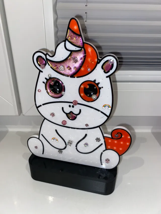 Beautiful unicorn earring stand for kids, Multicolor, easy to print