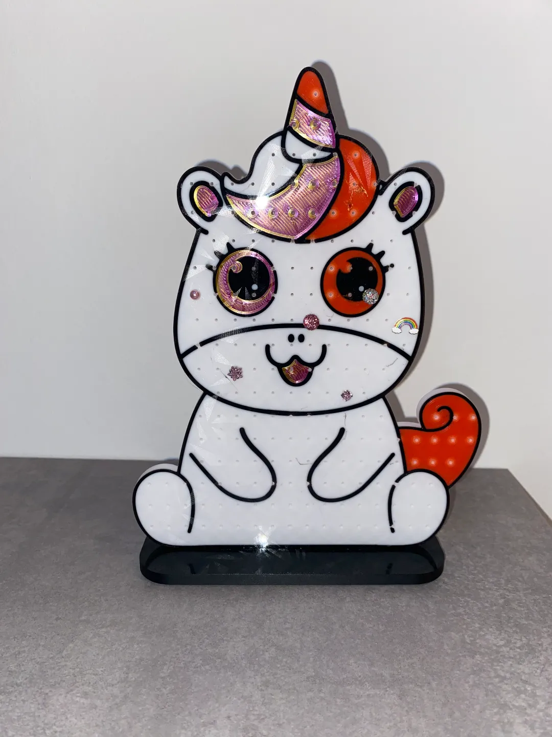 Beautiful unicorn earring stand for kids, Multicolor, easy to print view 2