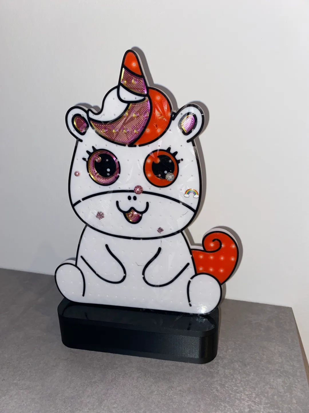 Beautiful unicorn earring stand for kids, Multicolor, easy to print view 3