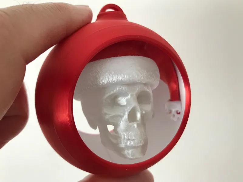 Santa Skull Hollow Bulb Christmas Tree Ornament