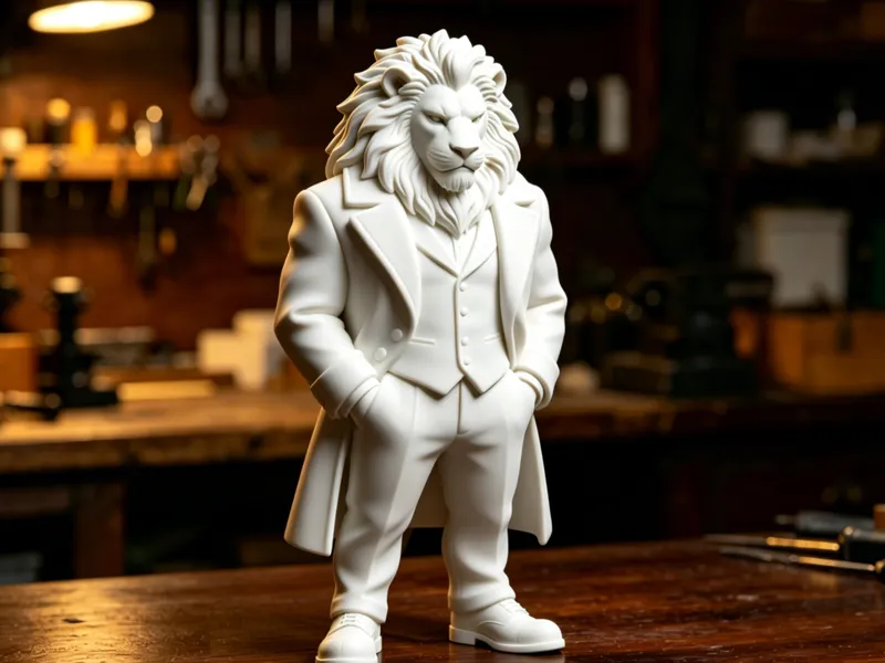 Easy Print:Mafia Lion Boss - Cool Gangster Statue