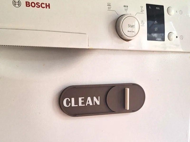 Dishwasher status slider (magnet)