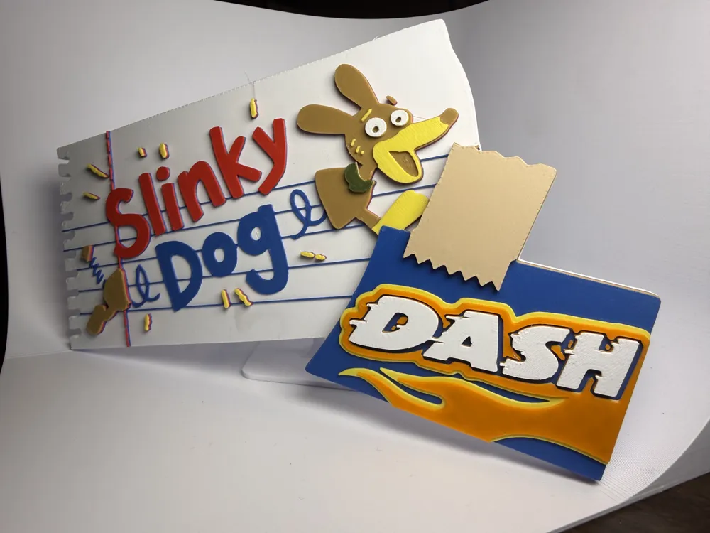 Slinky Dog Dash Attraction Sign - Free 3D Print Model - MakerWorld