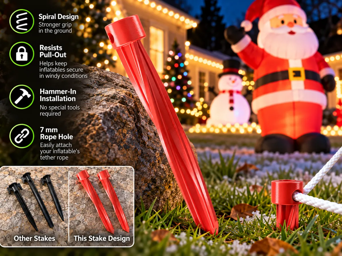 Spiral Ground Stakes Christmas & Halloween Anchors - Free 3D Print ...
