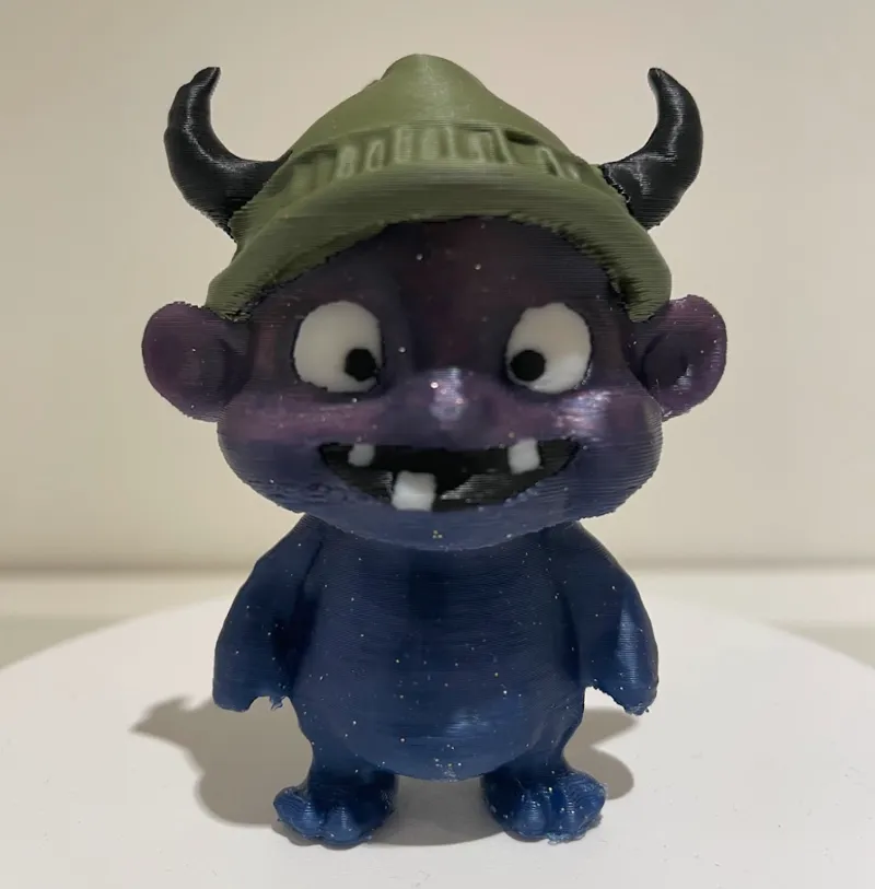 Cute monster with viking hat