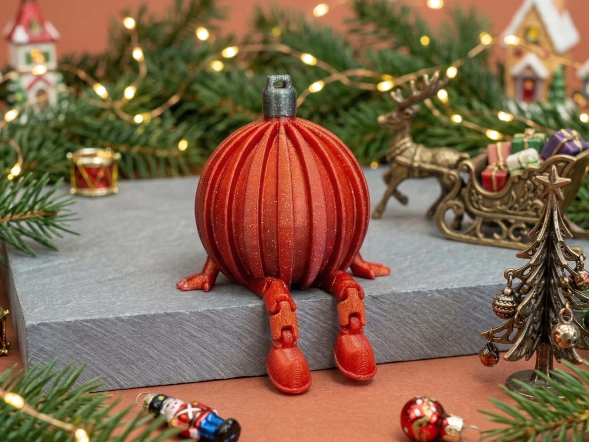 Christmas Bauble Decoration with hands flexi feet