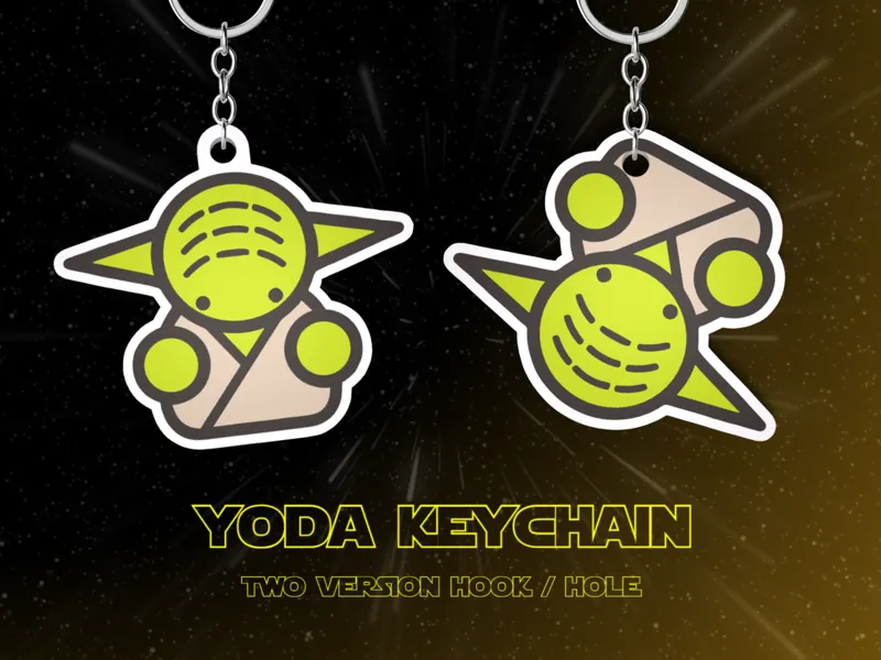 Yoda keychain with hook / hole