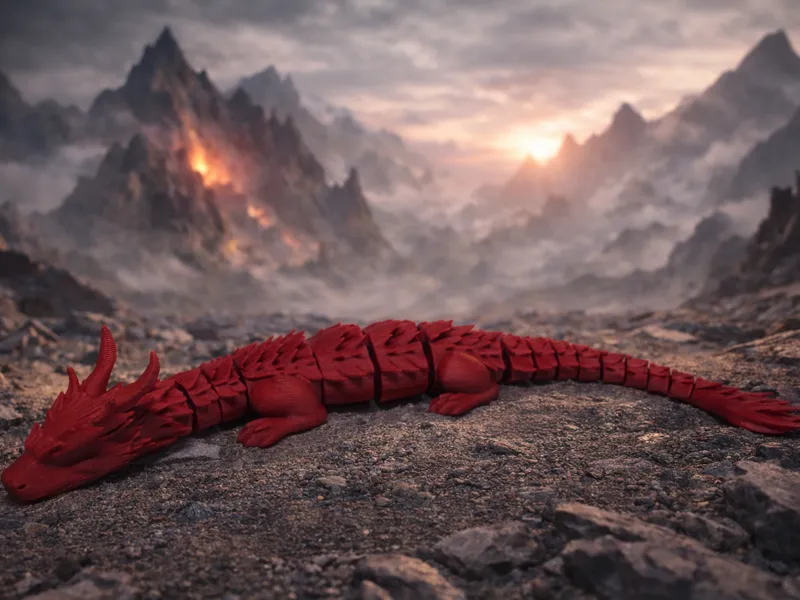 Articulated Flexi Dragon – Print-in-Place