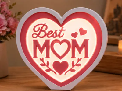 Best Mom Heart Light Box  | Mother’s Day Gift