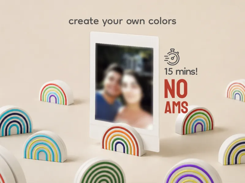 Customizable Rainbow Instax Photo Holder - NO AMS