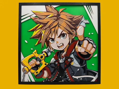 Marco decorativo: Sora - Kingdom Hearts — referencia de MakerWorld