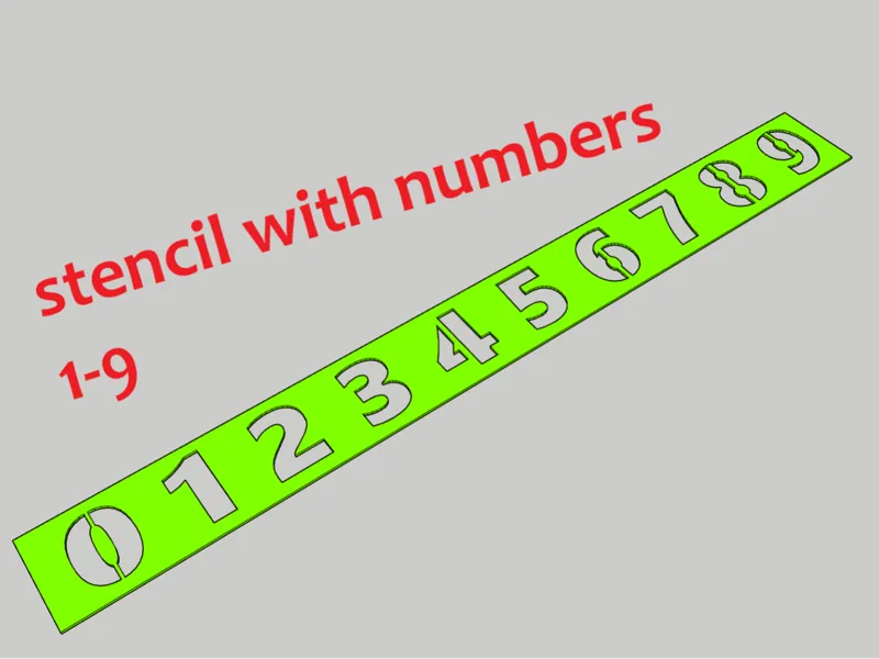 STENCIL WITH NUMBERS 0-9