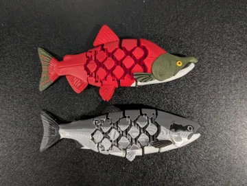 Modelo para impresión 3D: Articulated Sockeye Salmon (2 forms!) — vista de referencia 3