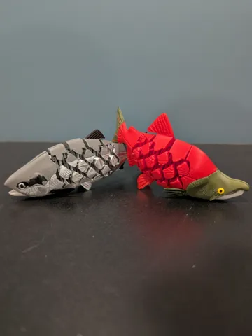 Modelo para impresión 3D: Articulated Sockeye Salmon (2 forms!) — vista de referencia 2