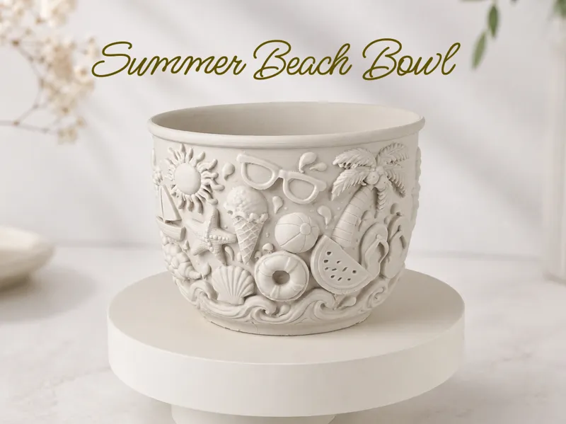Summer Beach Bowl - Tropical Decor & Organizer