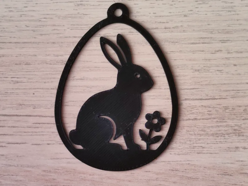 Easter Ornament - Bunny with Flower Pendant