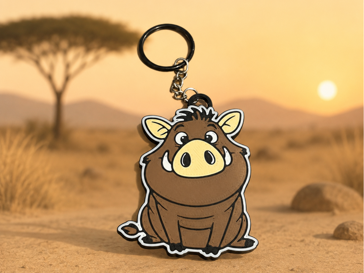 adorable Pumbaa-style keychain
