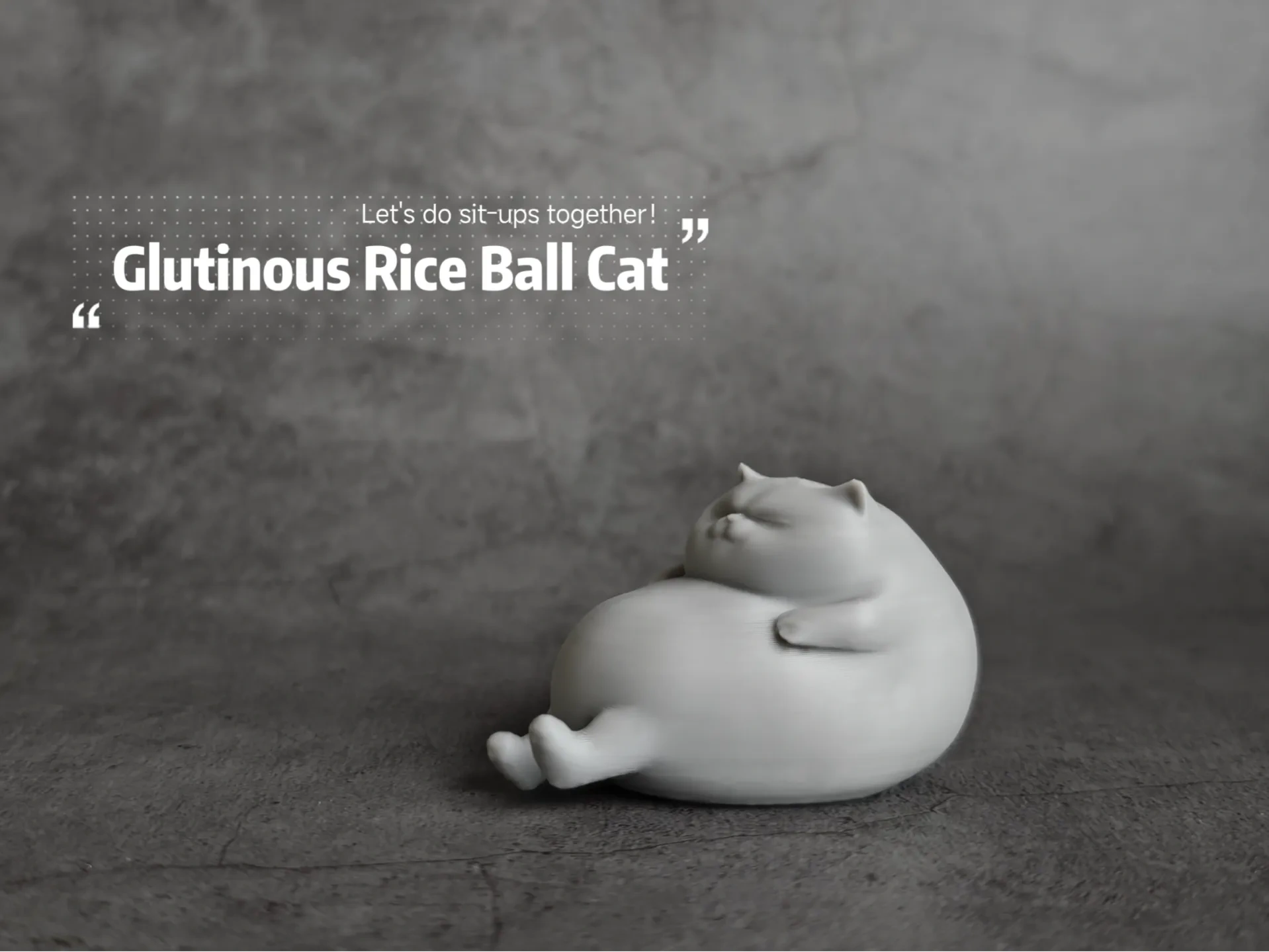 Miniatura 1 do modelo 3D 糯米团子猫 微缩模型工艺品摆件