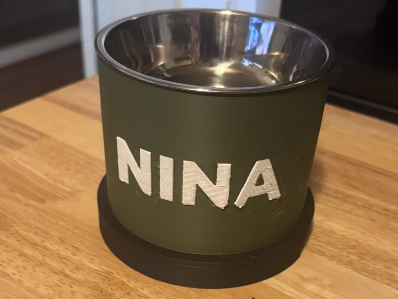 Dog Cat Pet Bowl - Customize Name - Comfort Height