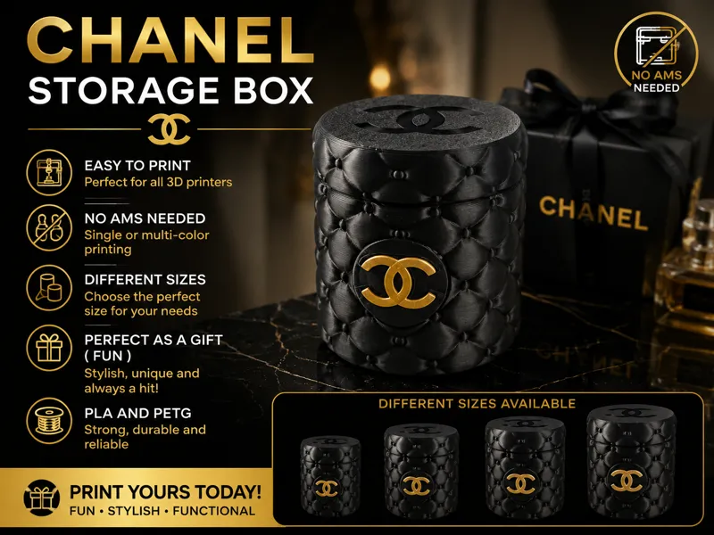 Chanel Storage Container Threaded Lid Gift Box 
