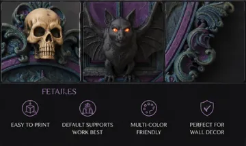 Marco decorativo: The Night Sentine –Gothic Bat Cathedral Wall Decor — vista de referencia 4