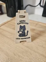 Raised Text - The "More Espresso, Less Depresso" Desk Sign