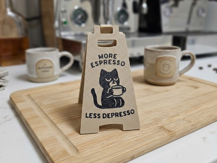 "More Espresso Less Depresso" Desk Sign