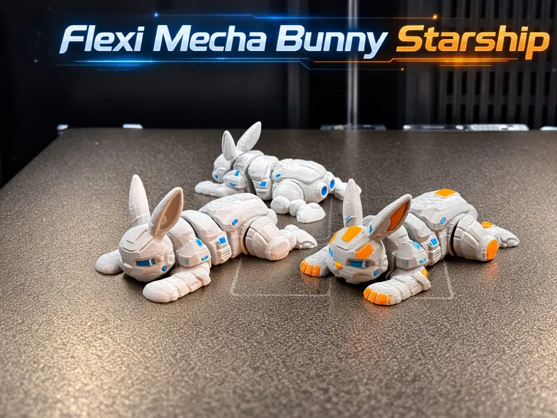 Flexi Mecha Bunny Articulated Robo Rabbit Starship