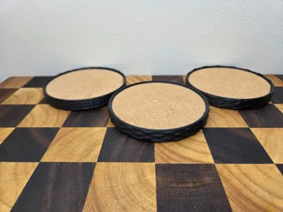 Stackable Dual-Cork Coasters (100mm Inserts)
