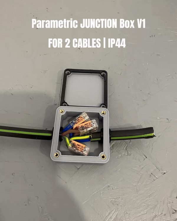 Parametric IP44 Cable Junction Box (TPU Seal) V1