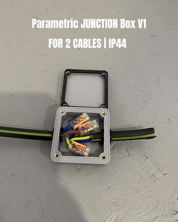 Parametric IP44 Cable Junction Box (TPU Seal) V1