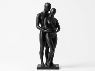 Eternal Embrace - Modernist Lovers Sculpture