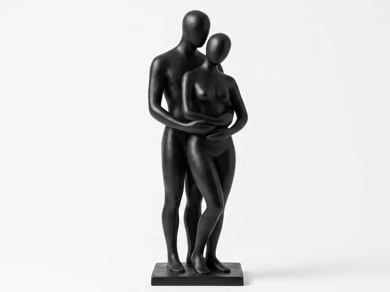Eternal Embrace - Modernist Lovers Sculpture