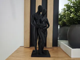 Eternal Embrace - Modernist Lovers Sculpture