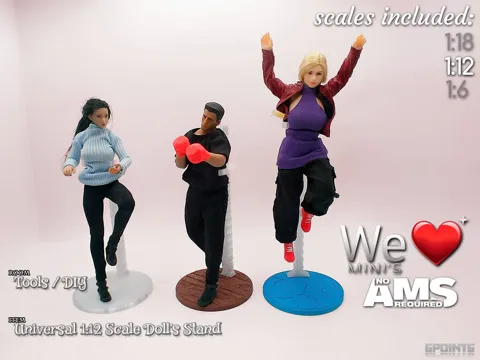Soporte: WLM - Universal 1:12 Scale Doll Stand — referencia de MakerWorld