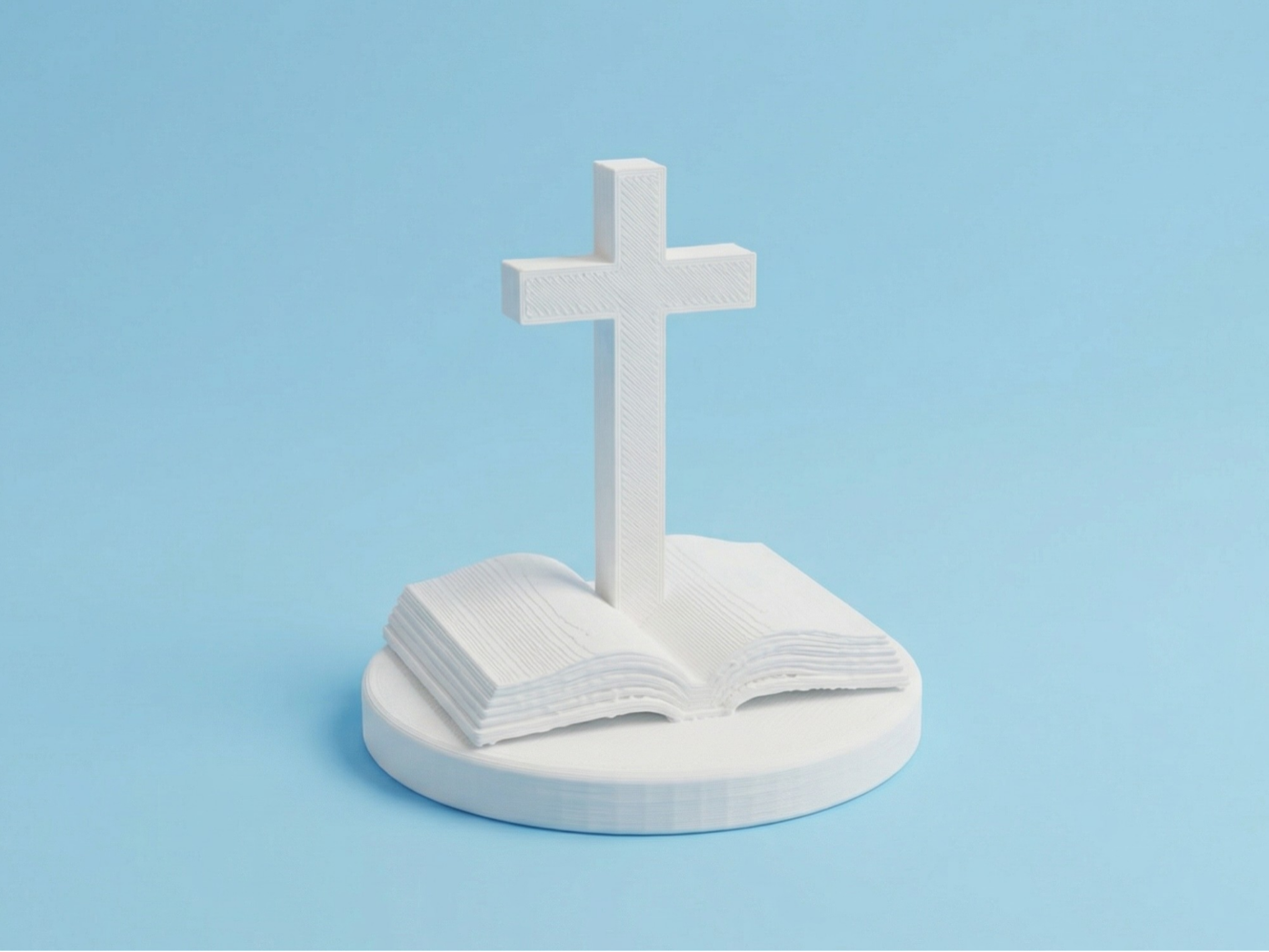 Cross on Open Book – Minimal Christian Model
