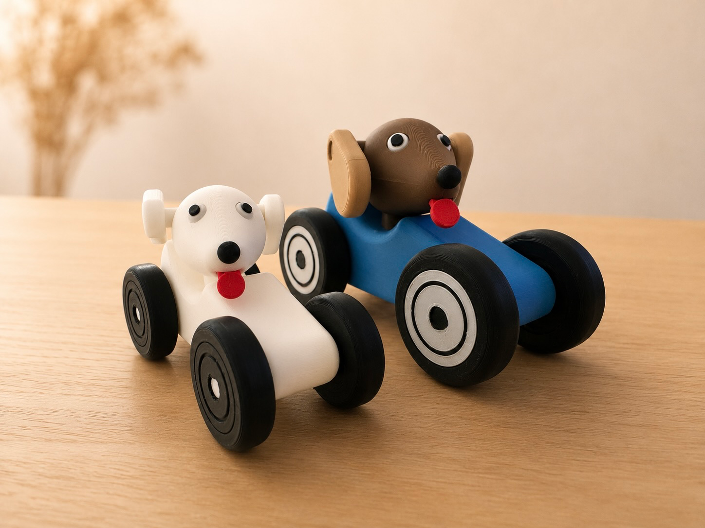 Push-Along Puppy Car: No-Glue Press-Fit Kids Toy