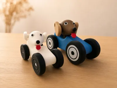 Push-Along Puppy Car: No-Glue Press-Fit Kids Toy