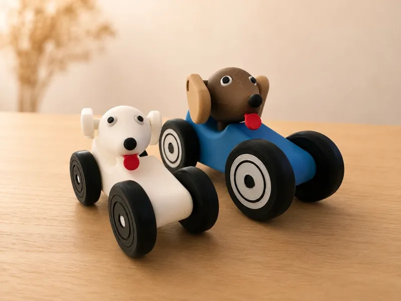 Push-Along Puppy Car: No-Glue Press-Fit Kids Toy