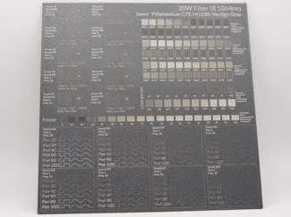 180 mm x 180 mm Xtool Laser Test Card