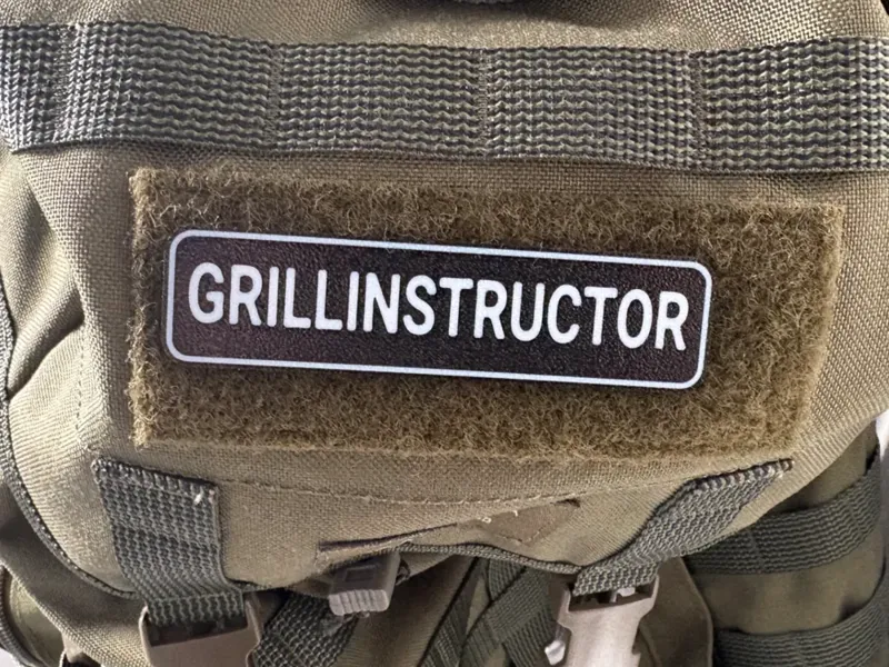 Lustiger Patch Grillinstructor für Bambu Klettband
