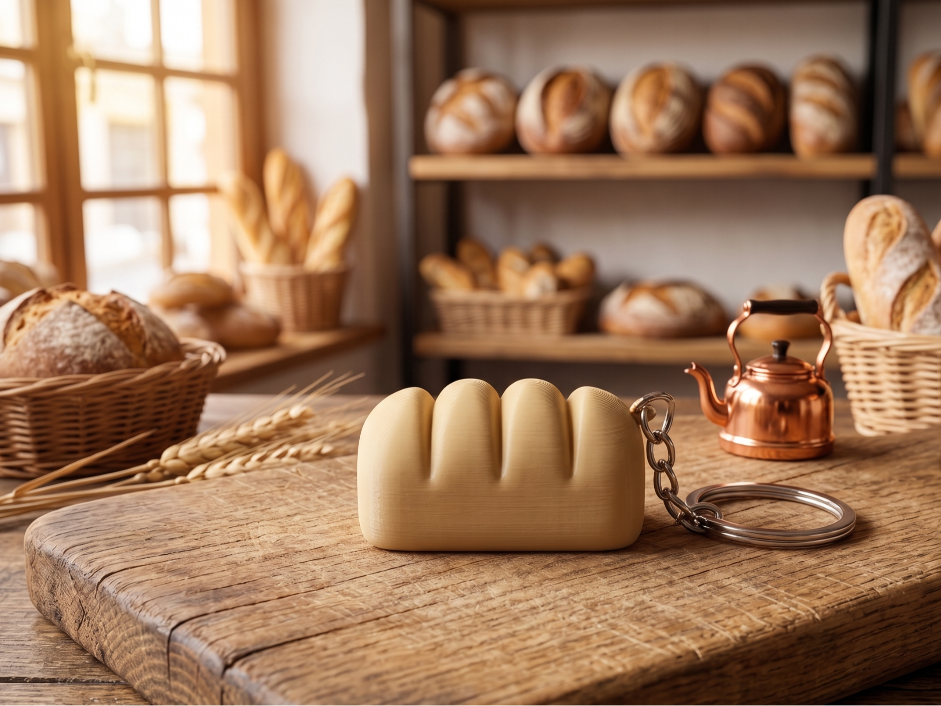 Cute Loaf Bread Keychain & Figurine