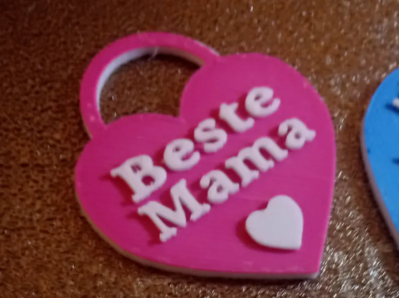 Schlüsselanhänger "Beste Mama", Heart Keychain