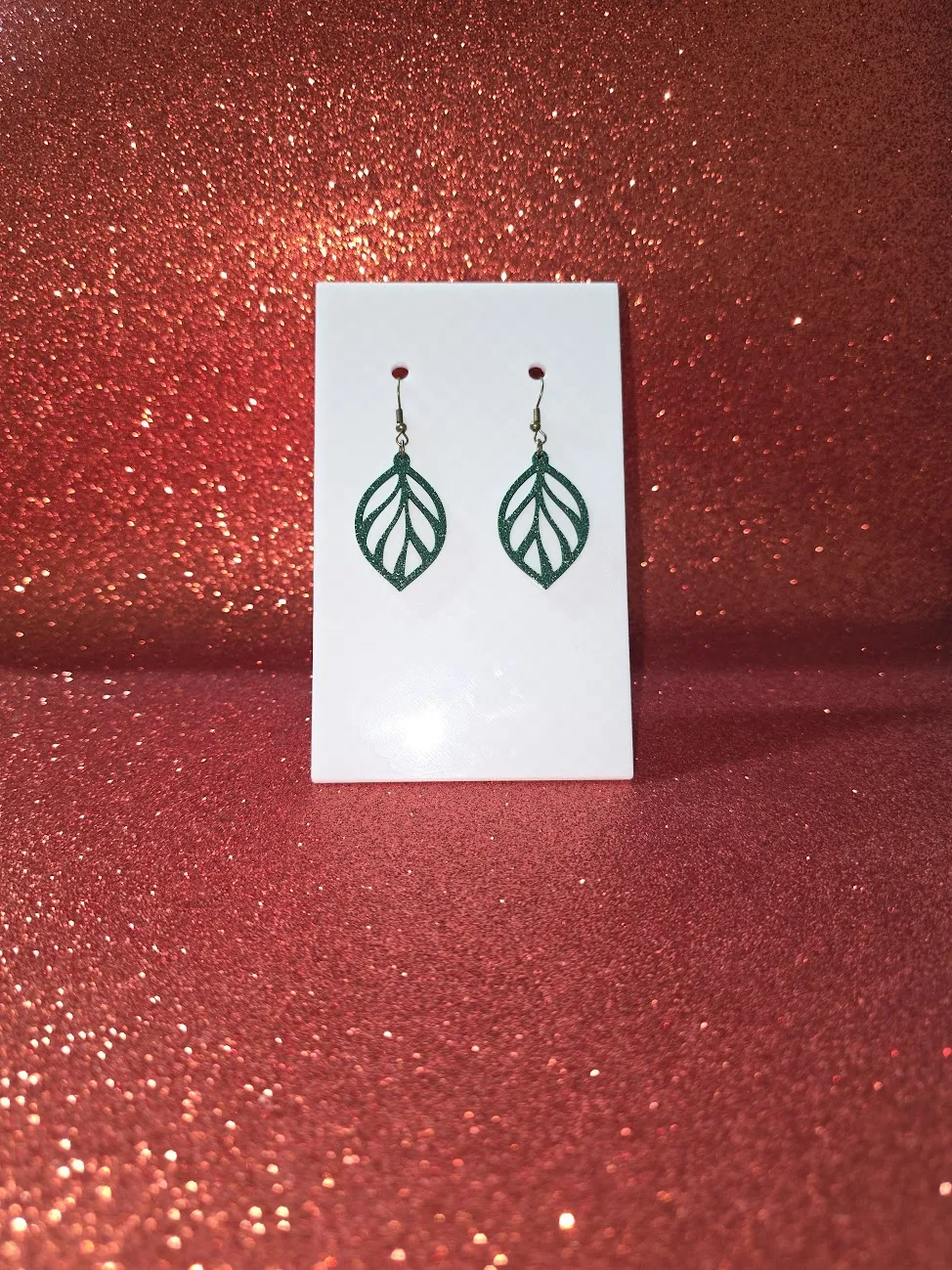 Minimal leaf earrings view 2