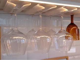 Underneath cabinet glass holder