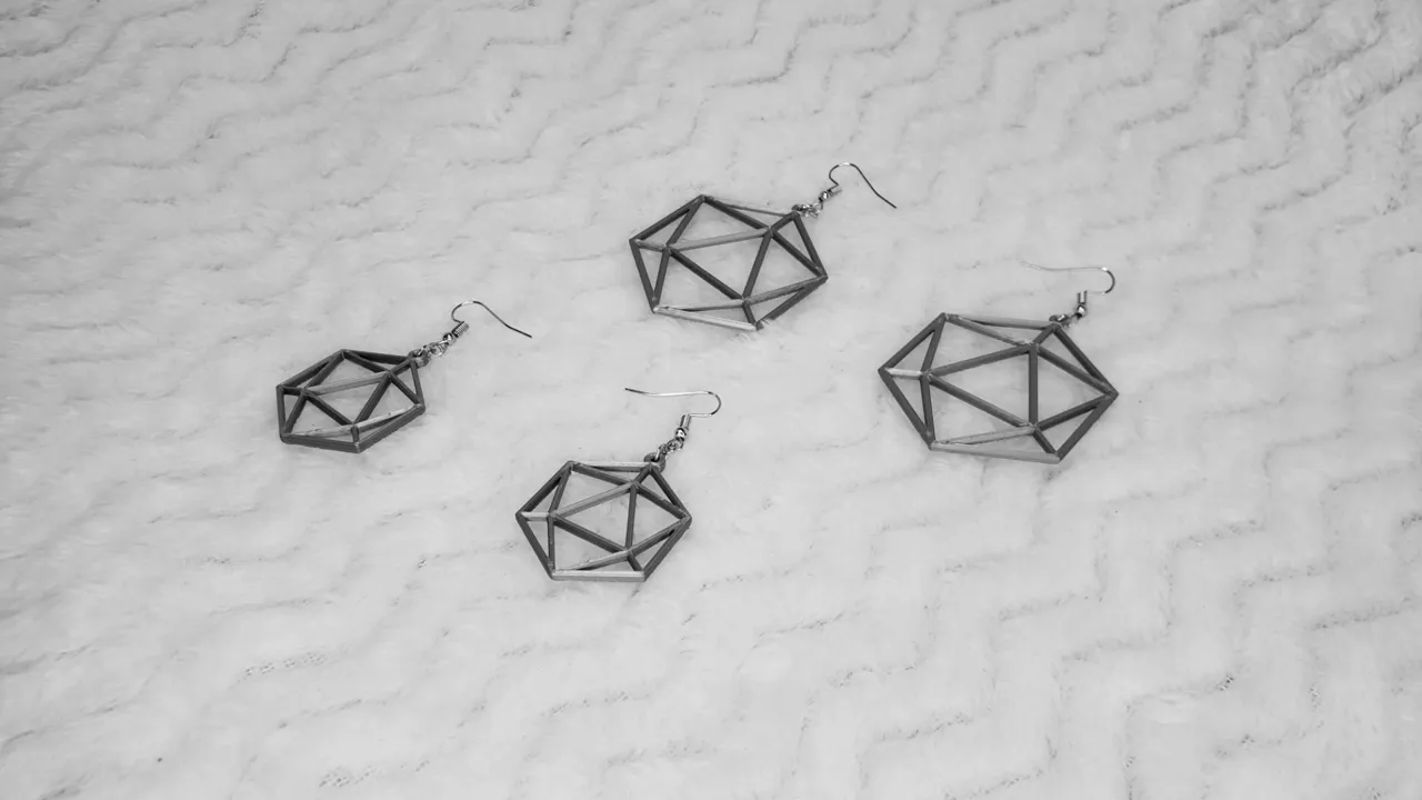 Minimalistic D20 Earrings view 3