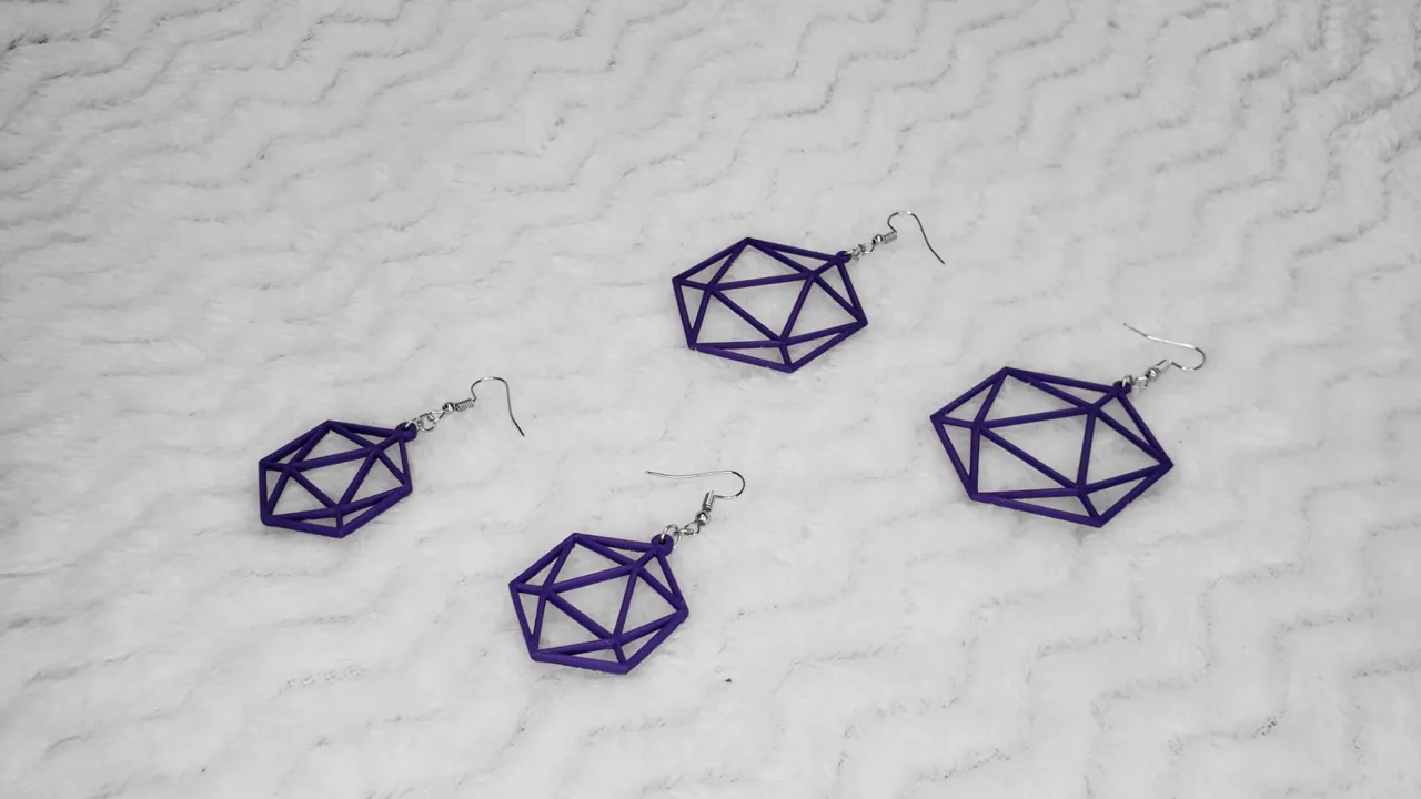 Minimalistic D20 Earrings view 4