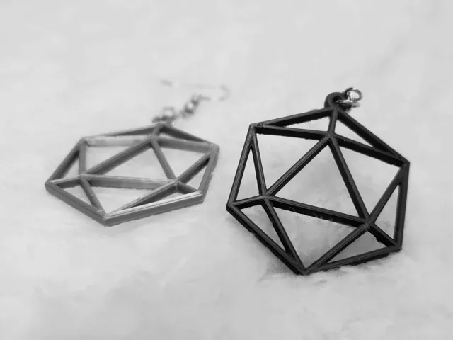 Minimalistic D20 Earrings