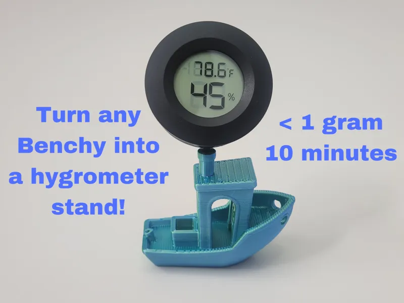 Hygrometer Mount for Any Benchy!