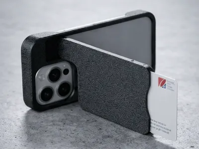 IPHONE 15 pro case with integrated CARD slot 